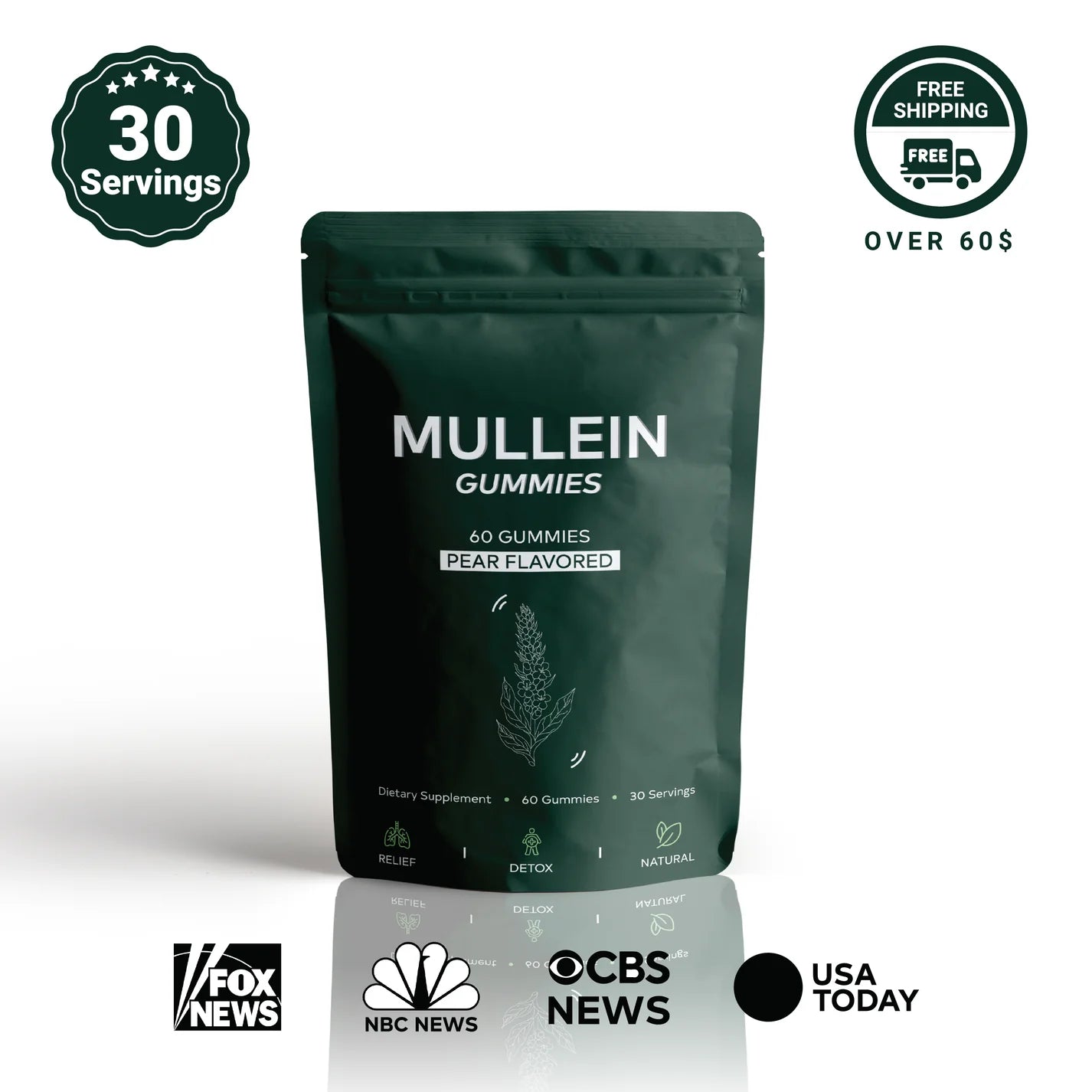 Mullein Lung Detox Gummies ~ Clear Mucus & Boost Respiratory Health~