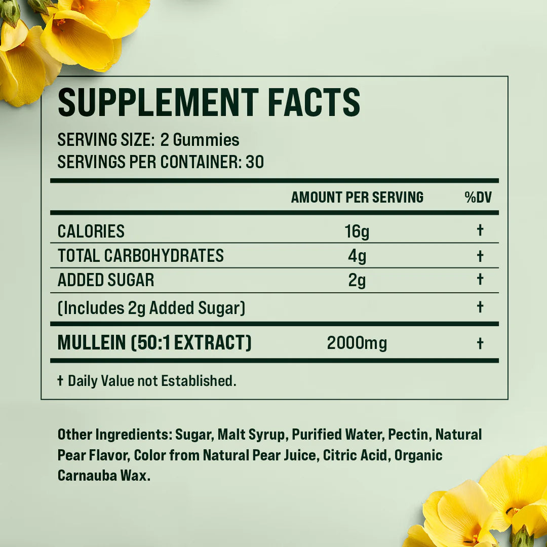 Mullein Lung Detox Gummies ~ Clear Mucus & Boost Respiratory Health~