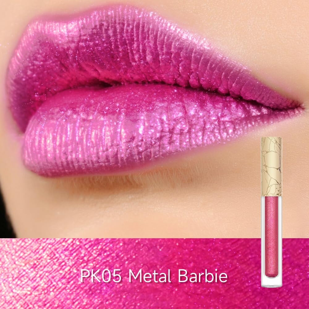 Metallic Liquid Diamond Glitter Lipstick ~ Bold, shimmering lips with all-day wear