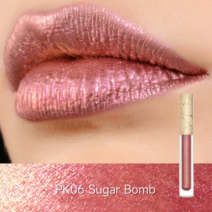 Metallic Liquid Diamond Glitter Lipstick ~ Bold, shimmering lips with all-day wear