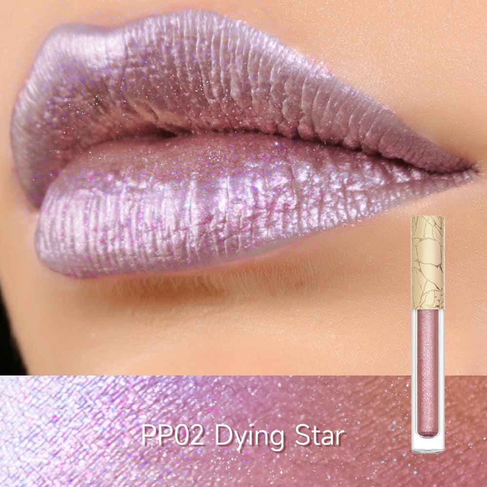 Metallic Liquid Diamond Glitter Lipstick ~ Bold, shimmering lips with all-day wear