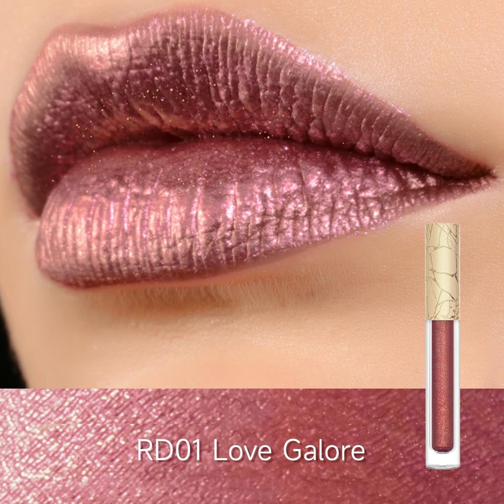 Metallic Liquid Diamond Glitter Lipstick ~ Bold, shimmering lips with all-day wear