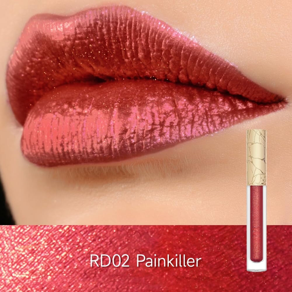 Metallic Liquid Diamond Glitter Lipstick ~ Bold, shimmering lips with all-day wear