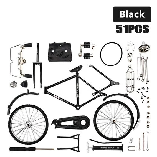 51 PCS DIY Retro Bicycle Model Ornament Kit ~ Create a timeless decor piece with ease