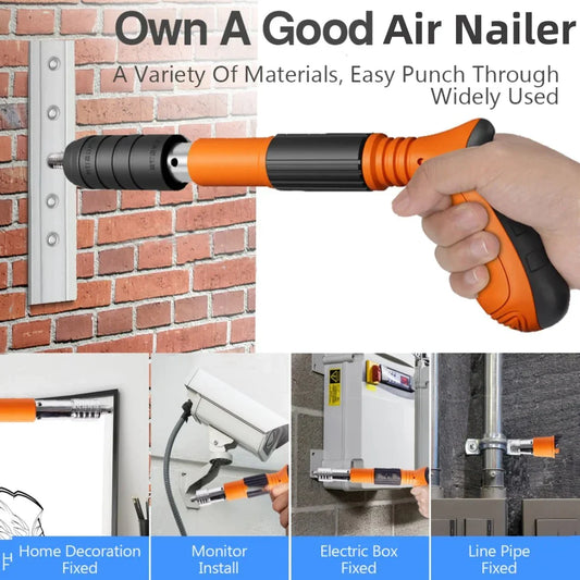 One-Piece Wind Nailer ~ Powerful nailing for any surface in seconds