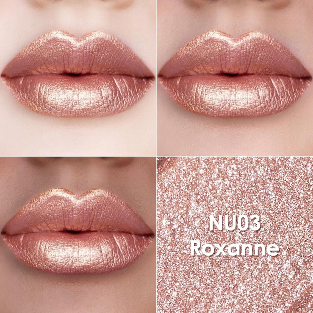 Metallic Liquid Diamond Glitter Lipstick ~ Bold, shimmering lips with all-day wear