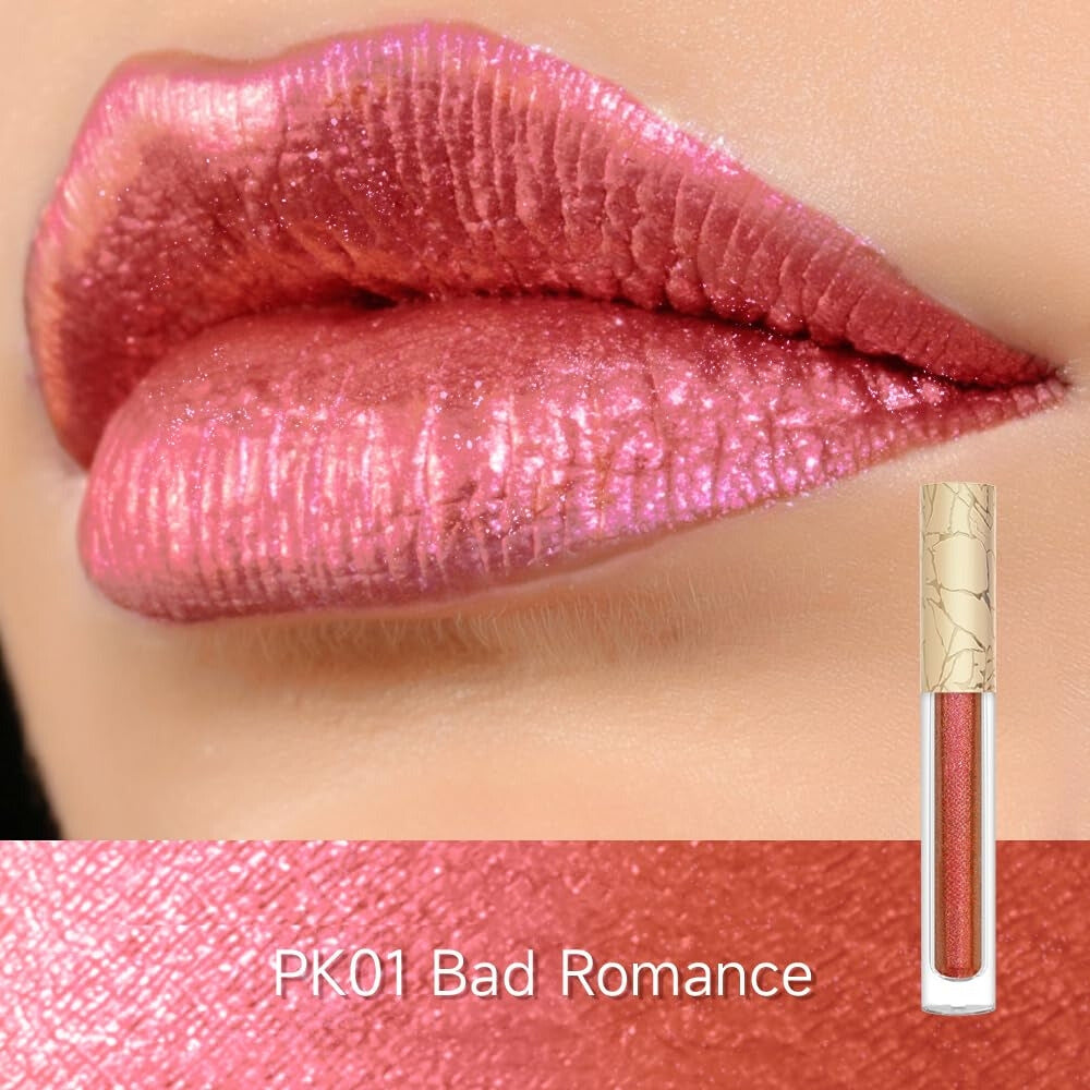 Metallic Liquid Diamond Glitter Lipstick ~ Bold, shimmering lips with all-day wear