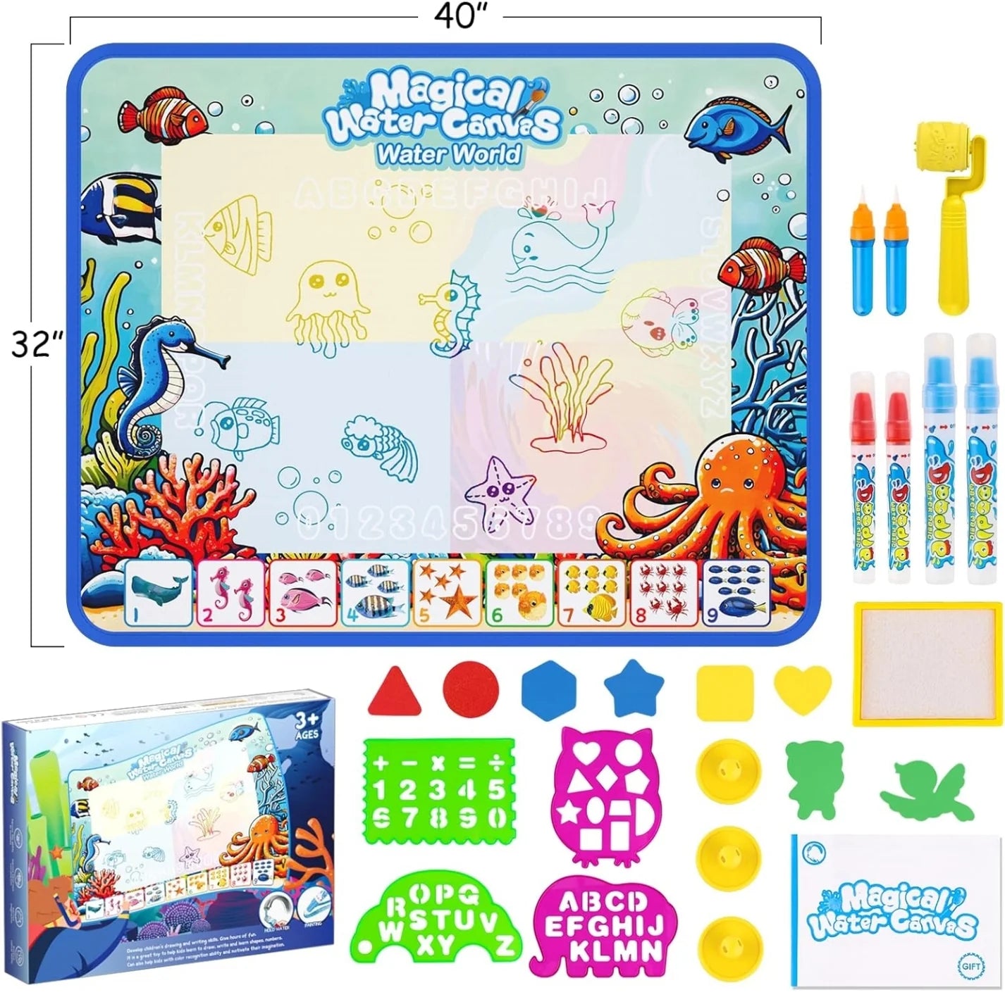 Water doodle mat ~ Vibrant Colors, Mess-Free Fun.