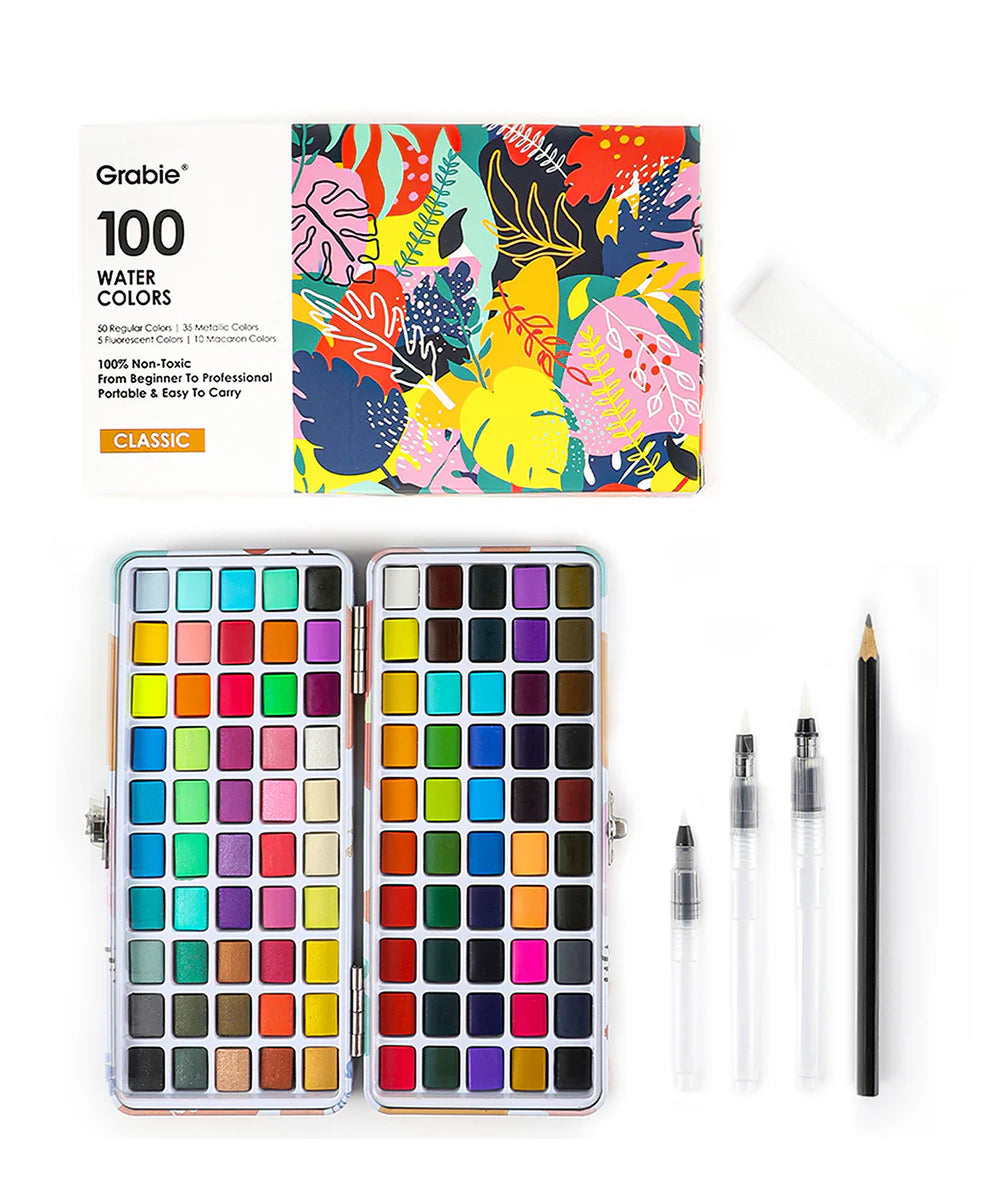 100 Colors Watercolor Painting Set