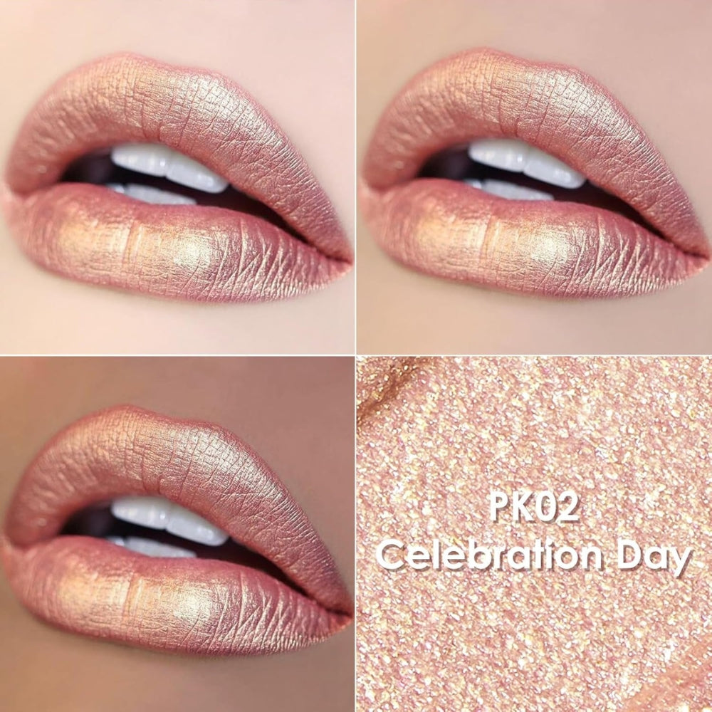 Metallic Liquid Diamond Glitter Lipstick ~ Bold, shimmering lips with all-day wear