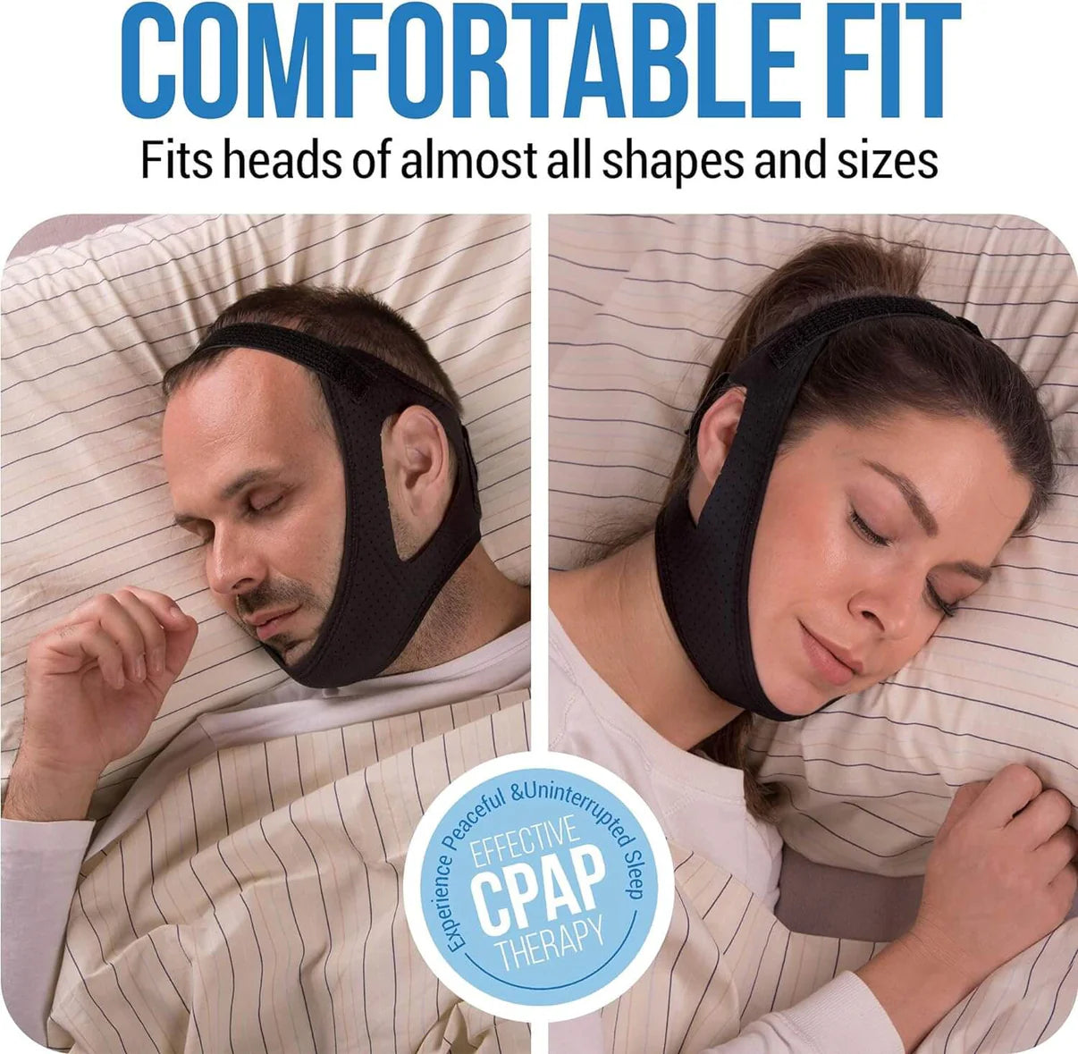 Jaw Strap for Sleep Apnea ~ Breathe freely and sleep soundly overnight.