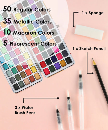 100 Colors Watercolor Painting Set