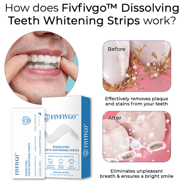 Dissolving Teeth whitening strips ~ Achieve a brighter smile in minutes, mess-free!