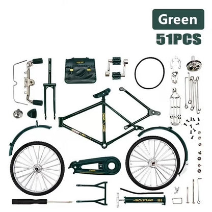 51 PCS DIY Retro Bicycle Model Ornament Kit ~ Create a timeless decor piece with ease