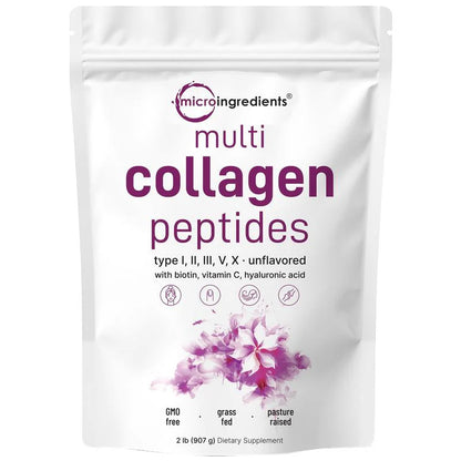 Multi Collagen Peptides Powder (2lb) ~ Nourish skin and joints for a youthful glow